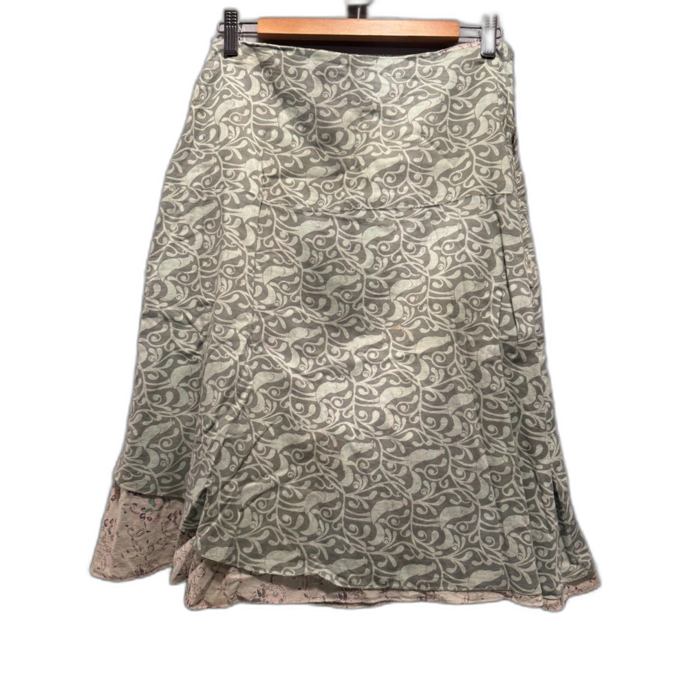 Calypso Blue and Gray Patterned Skirt – Women's Size Large